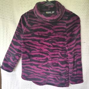 Zella Nikki Furry Fleece Purple Nectar Turtleneck Sweatshirt Women's Size S Y2K